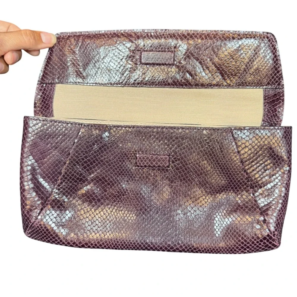 Unbranded Snakeskin Embossed Clutch Purple